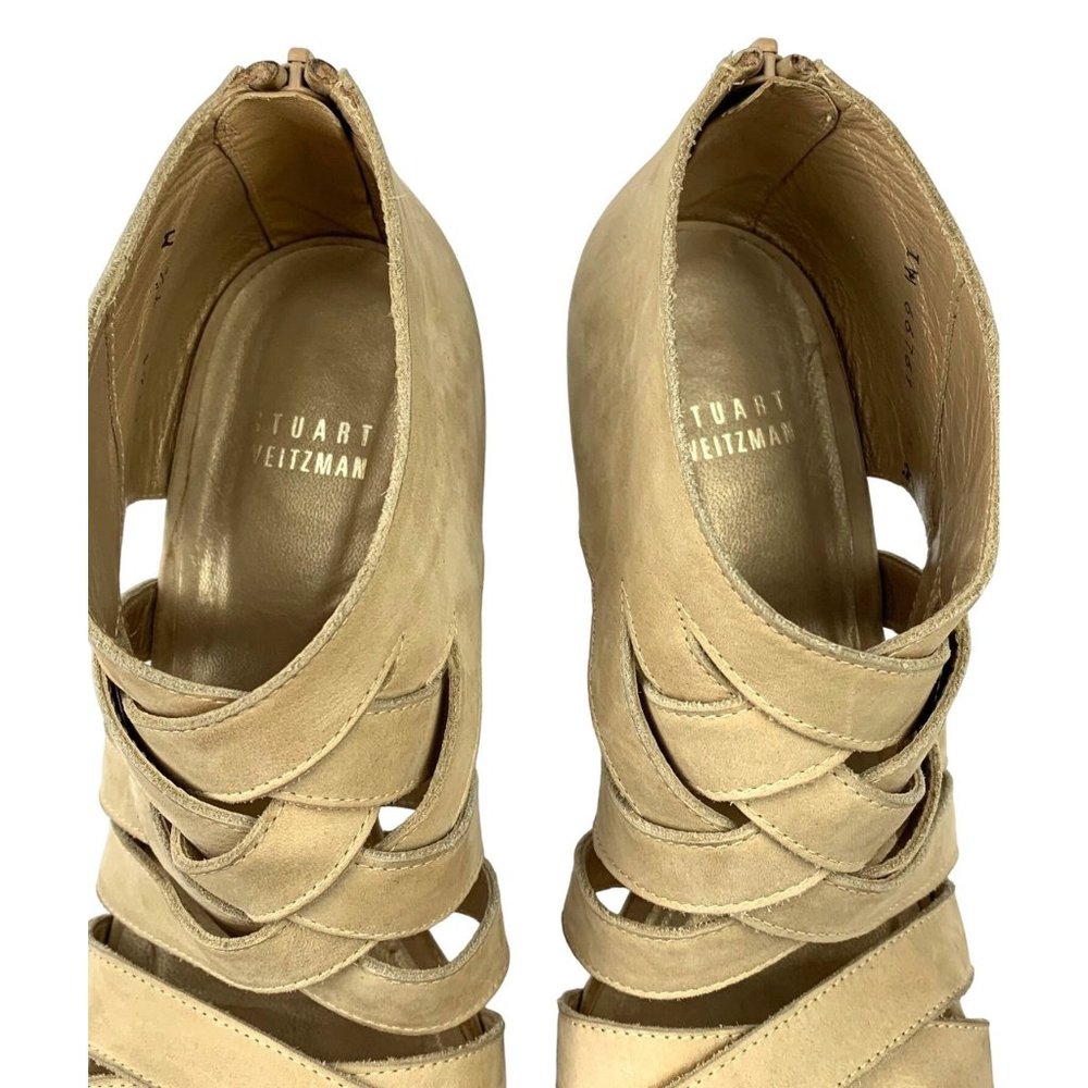 Stuart Weitzman Suede Platform Bootie Strappy San… - image 8